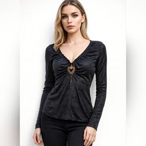 MIKK BLACK GOTH TOP SIZE SMALL